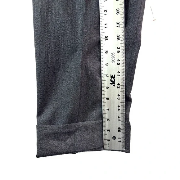 vtg Versace Italy 52 US 36x31 Charcoal Herringbone Stripe Dress Suit Pants Wool